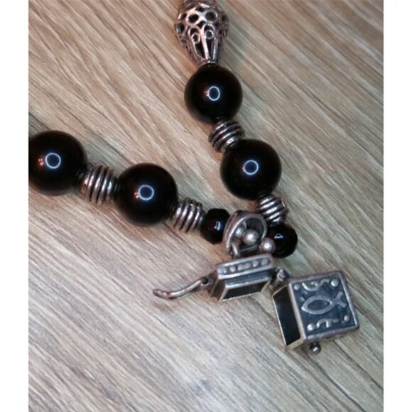 𝅺Secret box prayer locket pendant beads and chain necklace dark romantic goth. - Picture 3 of 4